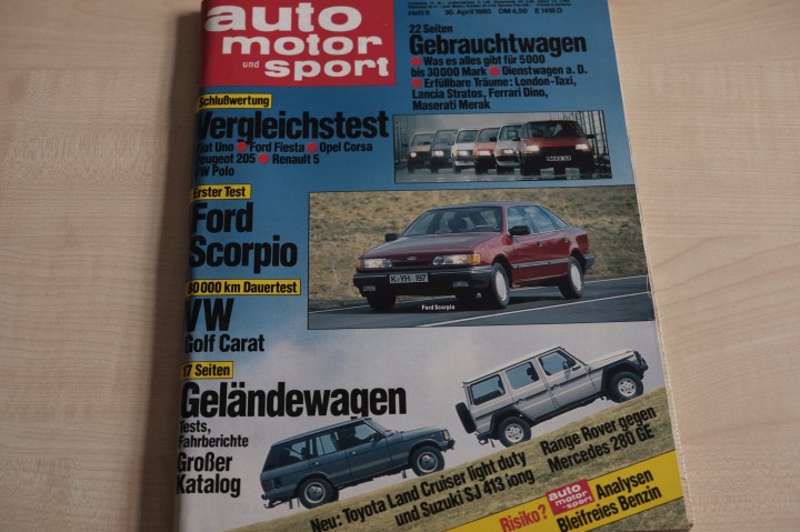 Deckblatt Auto Motor und Sport (09/1985)